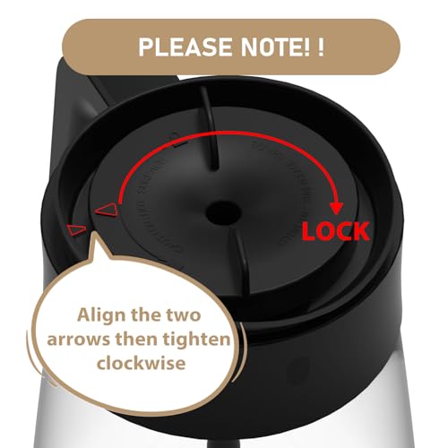 12-Cups Coffee Maker Carafe Replacement Pot Compatible with Ninja Coffee Maker CFP101 CFP201 CFP301 CFN601 CM401 CFP200 CFP250A CFP300 CFP305 CFP307 CFN602 CM400 CM401 CF090 CF091 CF092