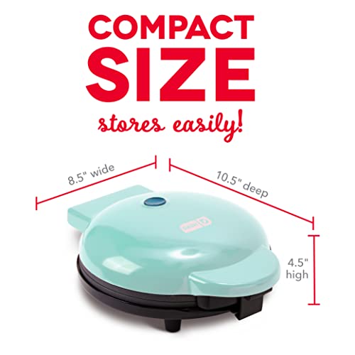Dash Express Waffle Maker -Electric Waffle Maker for Creative Homemade Treats - Dual Nonstick Cooking Surfaces, Easy Food Release & Quick Cleanup - Compact, Space-Saving Design - 8 Inches - Aqua