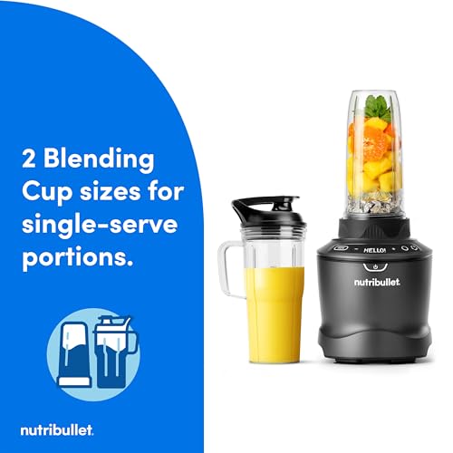 nutribullet SmartSense Blender Combo, 1400W, 64oz Pitcher, 32oz & 24oz Cups, 5-Speed, Smoothies, Ice and Frozen Fruit, Nut Milk, Soup, Gunmetal Gray, NBF50700