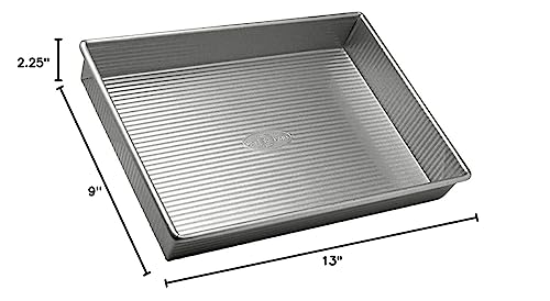 USA Pan Bakeware Rectangular Cake Baking Pan, 9 x 13 inch, Nonstick & Quick Release Coating, Aluminized Steel