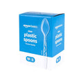 Amazon Basics Disposable Clear Plastic Spoons, Premium Quality, 100 Count, Large Pack, Packaging May Vary