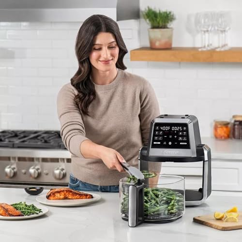 Gourmias 7 Qt Foldable Digital Air Fryer – 10 Presets, Guided Cooking, XL Capacity, Touch Controls, Nonstick Basket, Oil-Free Frying, Black