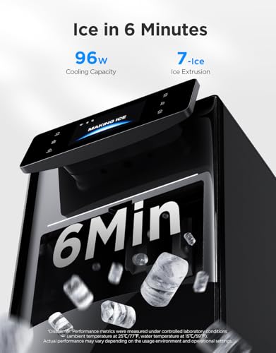 GoveeLife Smart Nugget Ice Maker Pro, 60lbs Daily, 6-Minute First Ice, 40dB Ultra-Quiet with AI NoiseGuard, App & Voice Control, Self-Clean, 3.5lbs Basket & Dual Water Tanks, for Home Kitchen, Party