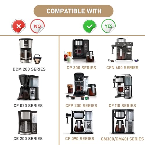 12-Cups Coffee Maker Carafe Replacement Pot Compatible with Ninja Coffee Maker CFP101 CFP201 CFP301 CFN601 CM401 CFP200 CFP250A CFP300 CFP305 CFP307 CFN602 CM400 CM401 CF090 CF091 CF092