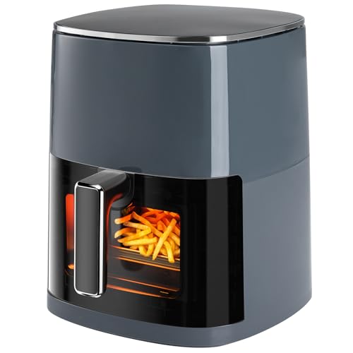 OLIXIS Air Fryer 6 Quart with Window Square Airfryer 12-in-1 Air Frys, Roast, Reheat, Dehydrate, Bake, Steam, Fries