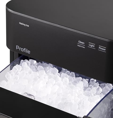 GE Profile Opal 2.0 Ultra Nugget Ice Maker with Scale Inhibiting Filter, Scoop Included, 38 lbs in 24 Hours, Pellet Ice Machine with WiFi & Smart Connected, Black