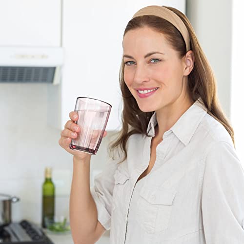 ZEAYEA Set of 6 Acrylic Drinking Cups, 14 oz Unbreakable Water Tumbler, Reusable Plastic Drinking Glasses, Stackable Beverage Tumbler for Juice, Lemonade, Ice Coffee, BPA-free, Dishwasher Safe