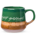 Silver Buffalo Lord of The Rings Elven Text High Gloss Reactive Glaze Tapered Pottery Mug,14 Ounces
