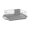 Farberware Classic 3-Piece Dish Drying Rack Set, Gray - Rust-Resistant Dish Rack for Kitchen Counter with Self-Draining Board and Flatware Caddy