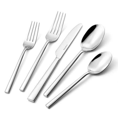 KINGSTONE Silverware Set, 40-Piece Forged Flatware Cutlery Set Premium Stainless Steel, Service for 8, for Home, Wedding, Party,Gift, Mirror Polished and Dishwasher Safe