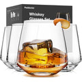 Potdoctor Whiskey Glasses Set of 4,13.5 Oz Crystal Old Fashioned Rocks Glasses for Bourbon Scotch Cocktails Drink Rum Cognac Vodka Liquor -Unique Gifts for Men,