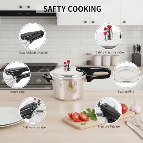 Pressure Cooker with Composite Bottom Mini Stovetop with Safety Valves