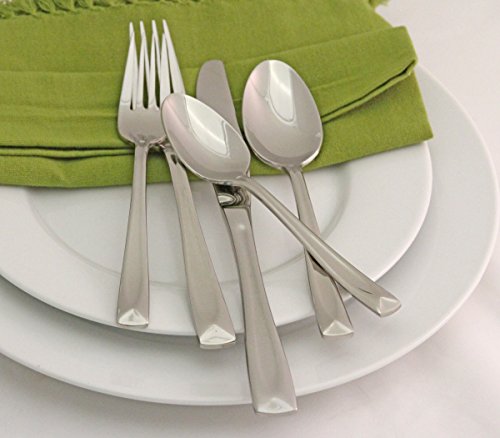 Oneida Silverware Set, Lincoln 45-Piece Everyday Flatware Set, Service For 8, 18/0 Stainless Steel, Medium Weight, Dishwasher Safe, Knives Spoons And Forks Sets, Utensils (Silver, 45 Piece)