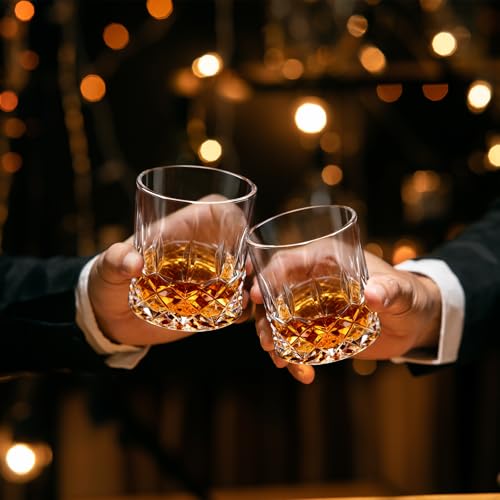 Bendbo Whiskey Glasses Set of 8, 10 oz Crystal Old Fashioned Glasses, Perfect for Bourbon, Scotch, Vodka, Gift for Men, Women, Dad, Father