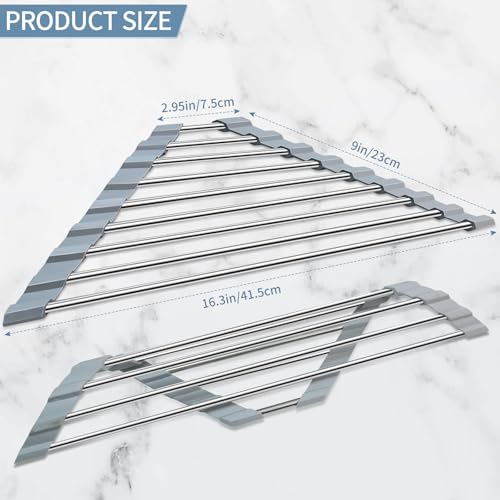 SMLBJUTE Triangle Roll-Up Dish Drying Rack