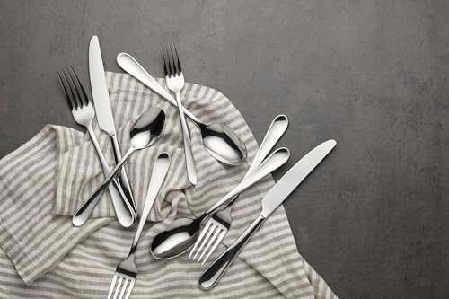 Oneida Silverware Set, Grant 20 Piece Everyday Flatware Set, Service For 4, 18/0 Stainless Steel, Dishwasher Safe, Knives Spoons And Forks Set, Dishwasher Safe, Home And Kitchen (Silver, 20 Pieces)