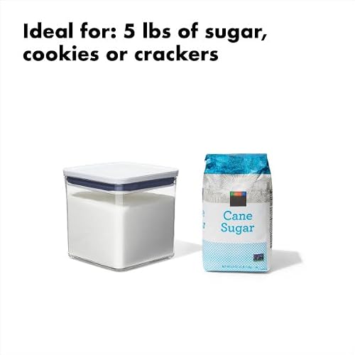 OXO Good Grips POP Container - Airtight Food Storage - Big Square Short 2.8 Qt Ideal for 5 lbs of sugar, cookies or crackers