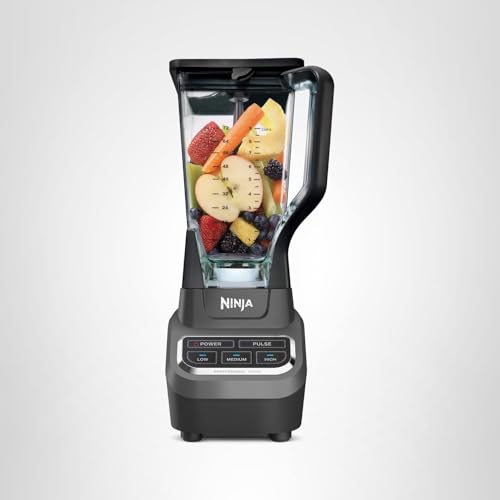 Ninja Professional Blender | Smoothie Blending, Drink Mixer, Grinder, Ice Crusher, Frozen Fruit Blending | 1000W Power, Total Crushing Technology, XL 72-oz. Pitcher | Black & Grey | BL610