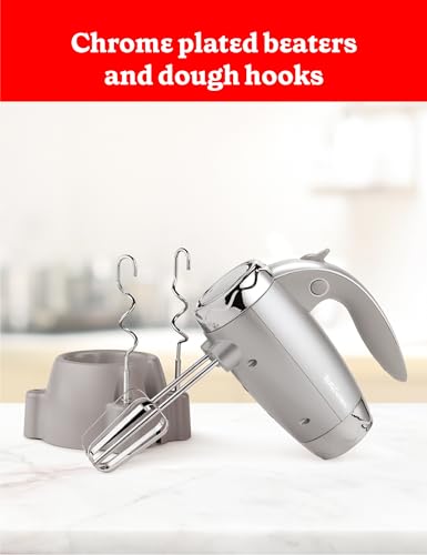 Betty Crocker 7-Speed Power-Up™ Hand Mixer with Stand, BC-4208S, Silver