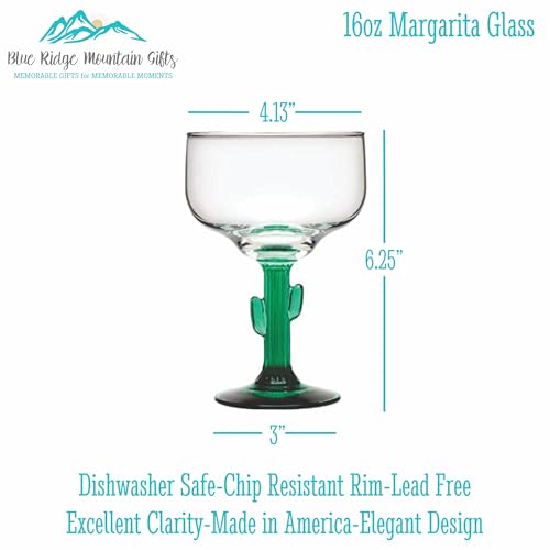 Personalized Engraved Cactus Margarita Glass 16 oz
