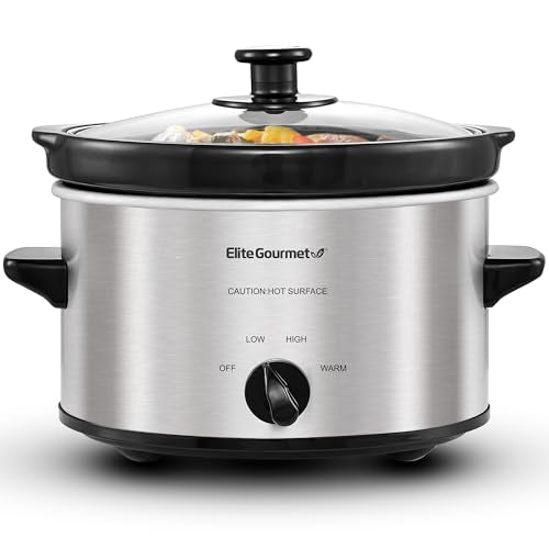 Maxi-Matic MST-275XS Electric Oval Slow Cooker, 2 Qt, Stainless Steel