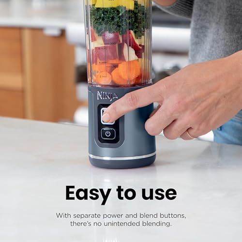 Ninja Blast Portable Blender, Cordless, 18oz. Vessel, Personal Blender For-Shakes and Smoothies, BPA Free, Leakproof-Lid and Sip Spout, USB-C Rechargeable, Dishwasher Safe, Metallic Black, BC151MB