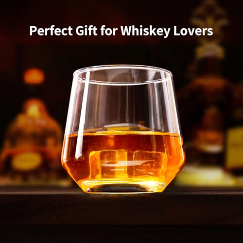 ZMOWIPDL Drinking Glasses Set of 8,Clear 13 oz & 18oz Crystal Glass Cups,Drinkware Glassware,Highball Water Tumbler,Short Stemless Wine Glasses，for Beer,Cocktail,Whiskey,Juice and Various Mixed Drinks