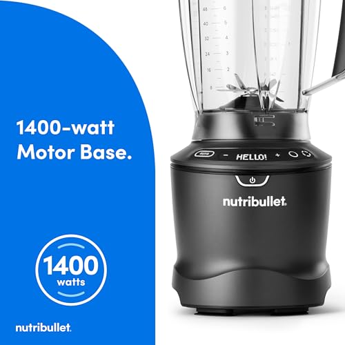 nutribullet SmartSense Blender Combo, 1400W, 64oz Pitcher, 32oz & 24oz Cups, 5-Speed, Smoothies, Ice and Frozen Fruit, Nut Milk, Soup, Gunmetal Gray, NBF50700
