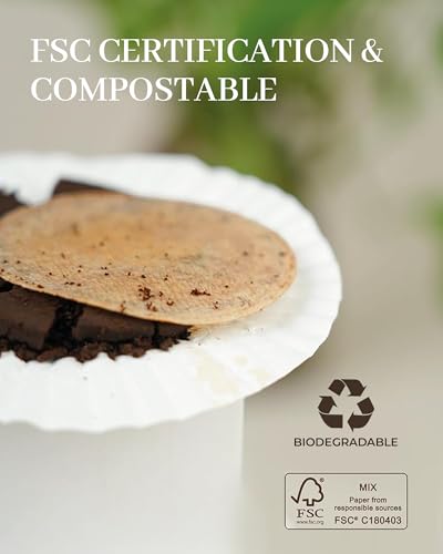 Bake Choice 500-Count Unbleached Coffee Filters - Round Disposable Coffee Filter Papers Compatible with Aeropress Coffee Makers for Brewing Tea and Coffee