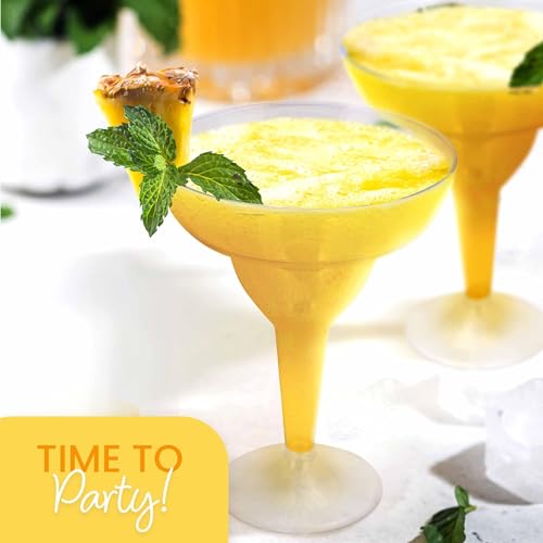 Stock Your Home Clear Plastic Margarita Glasses Disposable (Set of 12) Decorations for Cinco de Mayo Parties, Cocktail Cups for Tropical Party Supplies - Large 12 oz Hurricane Glasses