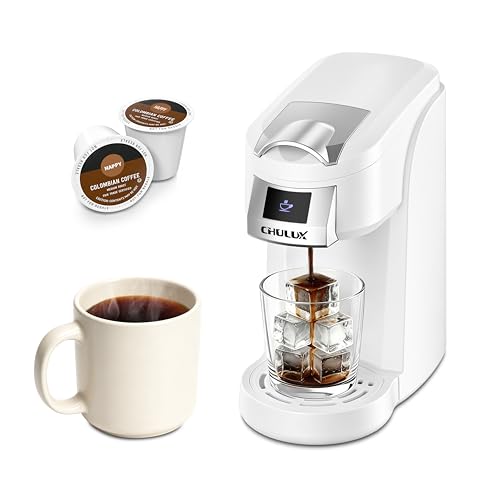 CHULUX Lite Single Serve Coffee Maker for K Cup Capsules, Single Cup Reservoir Coffee Maker with One Touch