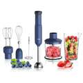Rosewill 6-in-1 Multi-Speed Cordless Rechargeable Immersion Hand Blender, Heavy Duty Motor - Stick Blender, Beaker, Whisk, Chopper, Dual Beater, Milk Frother - For Smoothies, Baby Food, Soup - Blue