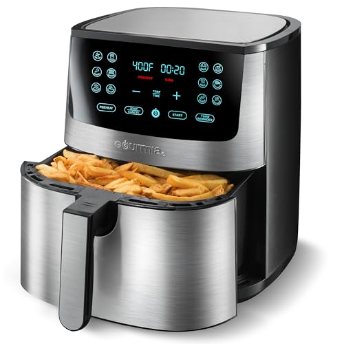Gourmia Air Fryer Oven Digital Display 8 Quart Large AirFryer Cooker 12 Touch Cooking