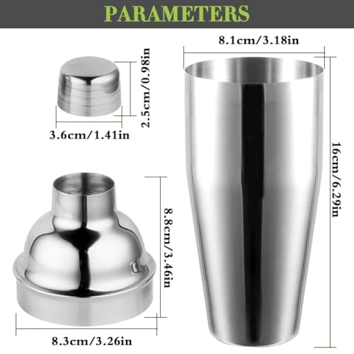 NewGF Cocktail Shaker,Drink Mixer with Built-in Strainer for Mixing Drinks Margaritas,Beginner Friendly Mixer Bar Utensil Tool (Sliver-01)