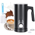 AUFXKOO 5-in-1 Milk Frother and Steamer,12oz/350ml Electric Milk Steamer,Automatic Cold and Hot Foam maker for Lattes,Coffee,Macchiato,Matcha,Non-stick Coating Interior.(Black）
