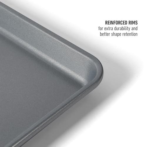 Calphalon Titan Cookie Sheet 2-Pack Set, 12 x 17 Inch Nonstick Baking Sheets, Cookie Baking Sheet, Metal Baking Sheet, PFOA-Free for Even Baking, Durable Design