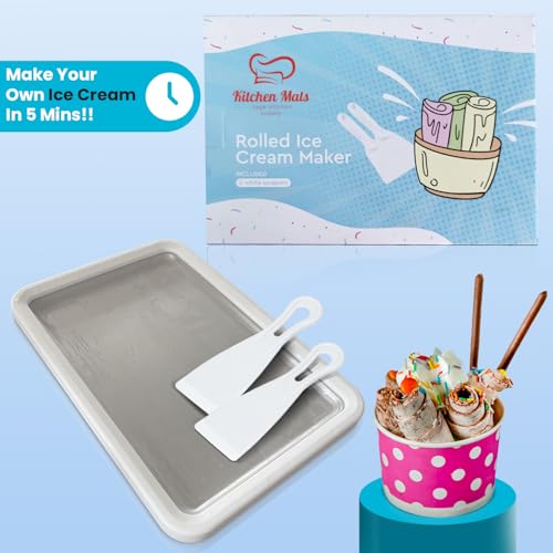 Extra Large Rolled Ice Cream Maker (14"x10") - Make Instant IceCream w/the Family - Manual Roll Your Own IceCream - Roll Ice Cream Tray