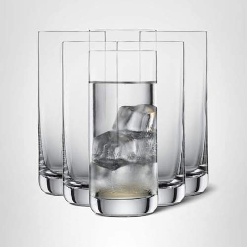 SCHOTT ZWIESEL Convention Longdrink Glass(Set of 6), Iced Beverage Glasses for Cocktails, Dishwasher-Safe Machine-Made Tritan Crystal Glasses, Made in Germany (12.5 Ounce)