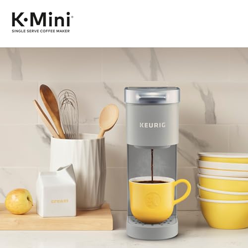 Keurig K-Mini Single Serve K-Cup Pod Coffee Maker, 6 to 12oz Brew size, with Cord Storage, Perfect for Small Spaces, Studio Gray