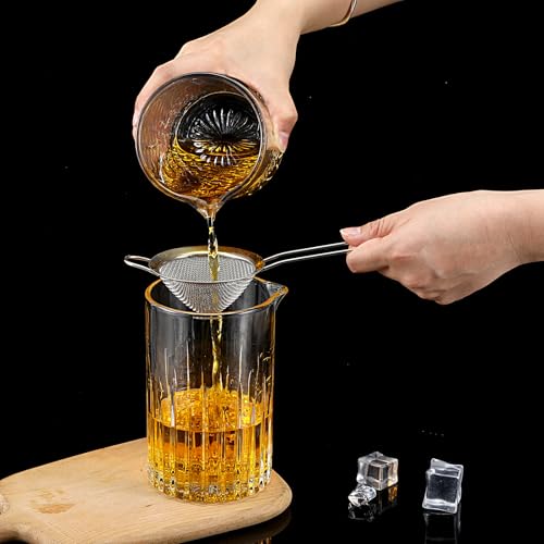 20 Pack Stainless Steel Cocktail Strainers - 3.2" Silver Cone Shaped Bar Strainers for Tea, Coffee, Drinks, Long Handle Kitchen & Bar Tool