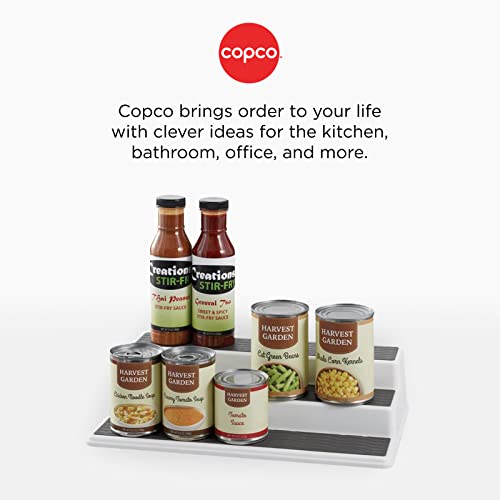Copco 3-Tier Cabinet Spice Rack Organizer, 10 Inch Tiered Shelf Riser for Kitchen Cabinets, Pantry, and Countertop - Holds Spices, Seasonings, Oils, and Condiments