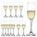YARYOUNG Champagne Flute Glasses Set of 12, 6 Oz Classic Champagne Glass Set for Wedding, Birthday, Anniversary, Party