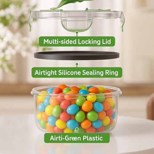 RockBerry 56 PCS Food Storage Containers with Lids Airtight- Plastic Container for Pantry Kitchen Organization-Microwave Dishwasher,Freezer Safe 100% Leak Proof (28 Stackable Boxes-28 Lids)