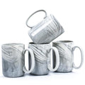 NBABSR Coffee Mugs Set of 4,16 OZ Large Tea Cups, Grey Marble Ceramic Cup with Big Handle,Bulk Marble Diner Mugs Set for Latte, Beer,Cappuccino,Microwave Dishwasher Safe Cup for Men Women Gift