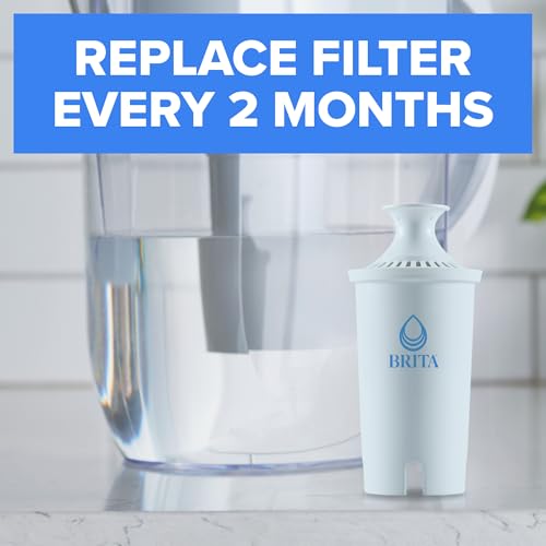 Brita BritaPlus Replacement Water Filter for Pitchers and Dispensers, WQA NSF/ANSI Certified, Reduces 2x More Contaminants vs. Standard Brita, Reduces Chlorine Zinc Copper Mercury & More, 2 Filters