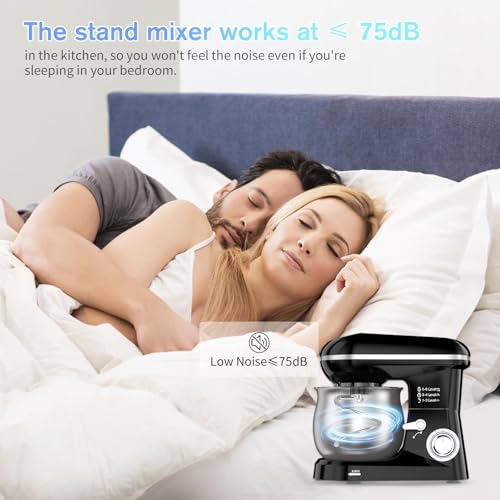Electric Stand Mixer with 5.3 Quart, Cake Mixer with Stainless Steel Bowl and Stand, Kitchen Mixer Tilt-Head Design Includes Dough Hook, Whisk & Beater - Great for Baking Bread, Cakes, Cookies