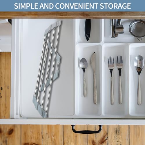 SMLBJUTE Triangle Roll-Up Dish Drying Rack