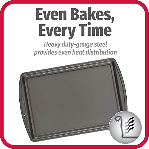 GoodCook Everyday Baking Sheet Set Nonstick Carbon Steel Standard-Sized Cookie Sheets for Even Baking, Bakeware Set Includes 3 Pans with Scratch-Resistant Finish, 13x9-Inch, Gray