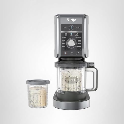 Ninja CREAMi Deluxe Ice Cream Maker | 11-in-1 Create Frozen Desserts, Sorbet, Milkshakes, Yogurt & More | Includes 2 Dishwasher Safe XL 24 Oz. Tubs with storage lids | Silver | NC501