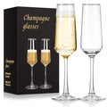 FrutPunch Champagne Flutes, Champagne Glasses Set of 2, 8.5OZ, Elegant High-Foot Champagne Glasses, Sparkling Wine Glasses, Perfect for Family Gatherings, Birthdays, Weddings, Anniversaries